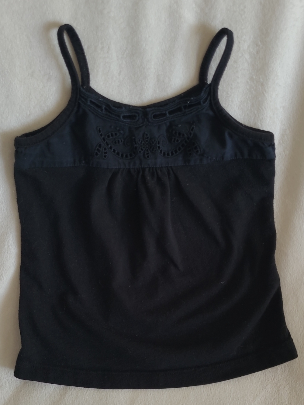 GAP Black Embroidered Spaghetti Strap Tank